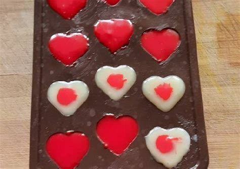 Morde white compound heart shape red chocolate Recipe by Varsha ...