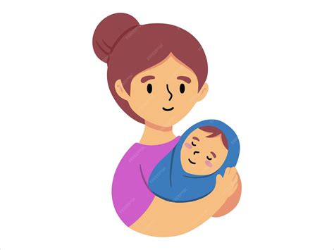 Premium Vector | Hand drawn mother holding baby illustration