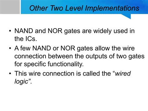 NAND and NOR implementation and Other two level implementation | PPTX