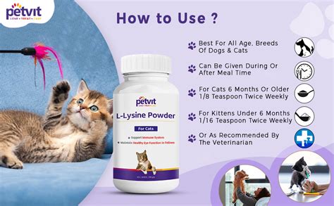 Petvit L-Lysine Powder for Cats | Supports Eye Health & Immune System ...
