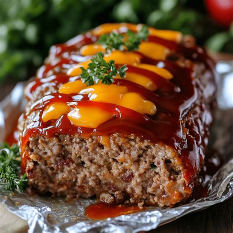 BBQ Cheddar Meatloaf - Justine Recipes