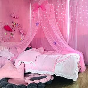 Canopy Girls Butterfly Mesh Room Hung Round Dome Mosquito Net Bed Crib ...