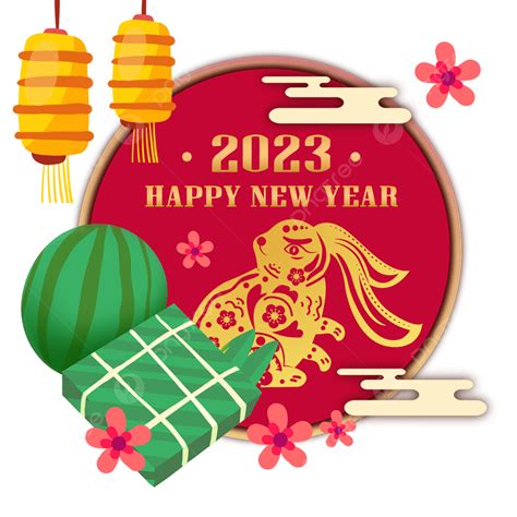 Vietnamese New Year Of The Rabbit Round Border, Vietnam, New Year, Year ...