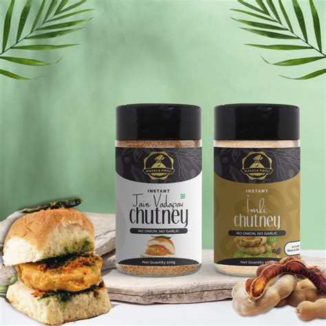Buy Jain Vada Pav Chutney & Imli Chutney Powder (Combo) Online – Masala ...