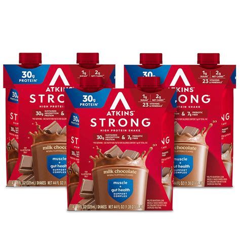 Atkins Strong High Protein Shake, Milk Chocolate, India | Ubuy