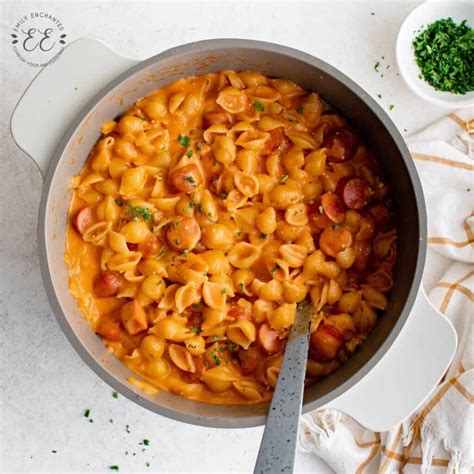 The Best Hot Dog Pasta with Cheesy Tomato Sauce