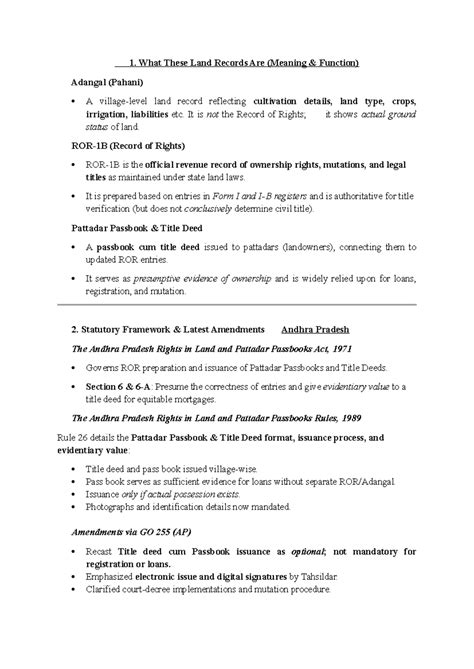 Land Records and Their Legal Implications: A Study on Adangal, ROR, and ...