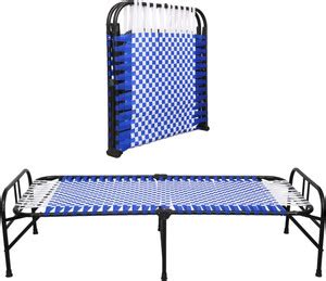shiv ent Portable Single Folding Bed Space Saving Design 3'X6' (Blue ...