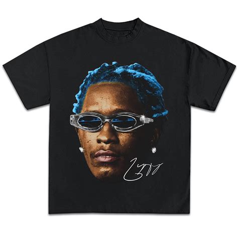 Thugger T-Shirt Face Blue Hair Vintage Rapper Graphic Tee Merch for Men ...