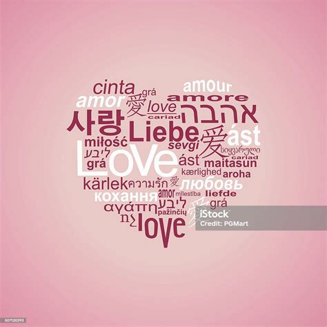 Heart Made Love In Many Languages Stock Illustration - Download Image ...