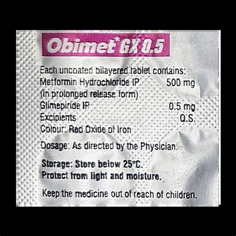 Obimet GX 0.5mg Tablet – Uses, Side Effects, Composition & Price