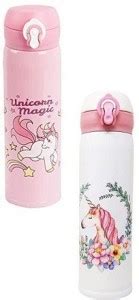 UNIBOX School Kids Unicorn Magic Water Bottle (Pink, White) 500 ml ...