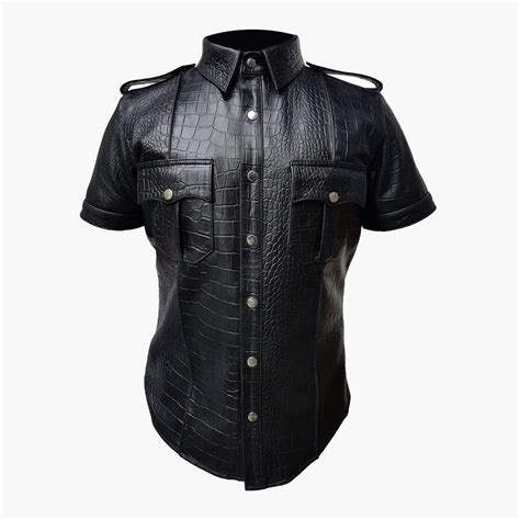 Black Leather Shirt Jacket Specially Made With Genuine Leather.