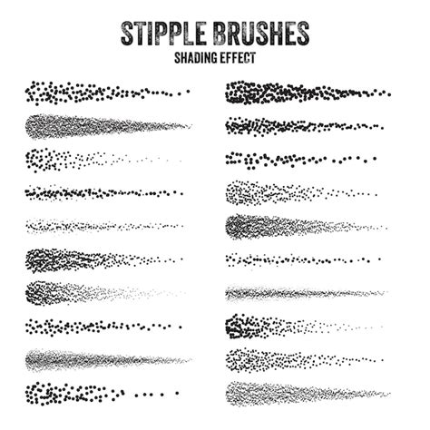Ink scatter brush stipple drawing and texturing fading gradient ...