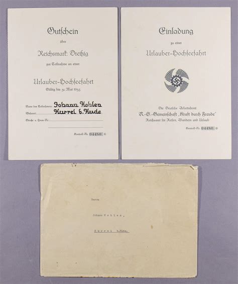 Lot - 'KRAFT DURCH FREUDE' INVITATION