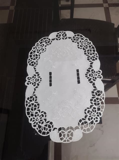 Buy SS Creations Fancy Flowers Embroidered Cutwork Spring Placemats, 12 ...