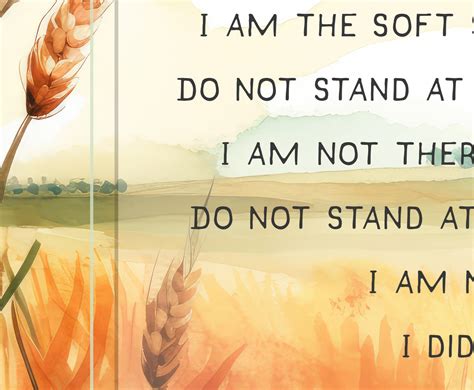 Memorial Poem - "do Not Stand by My Grave and Weep" / Digital Download ...