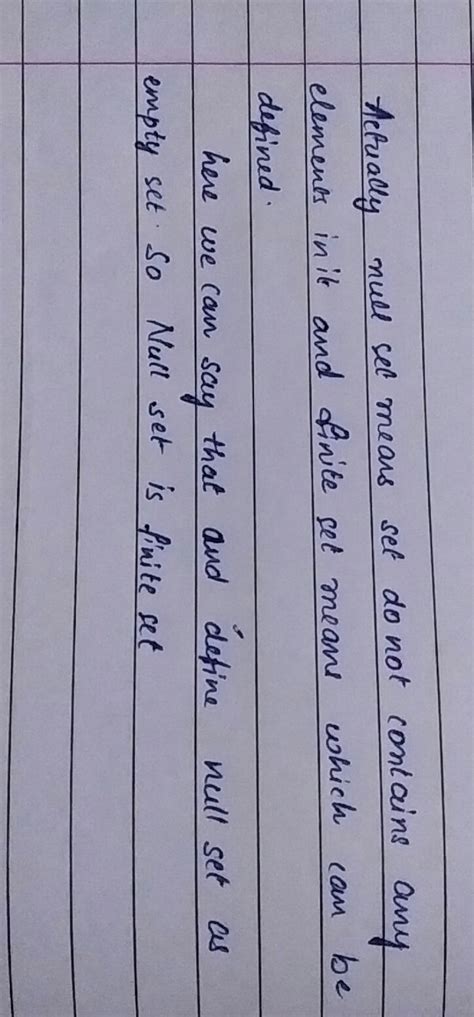 is a null set a finite set why - Brainly.in