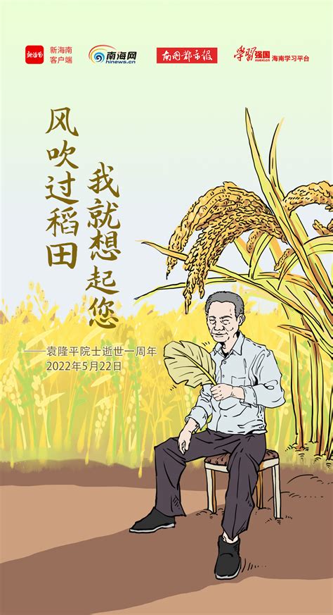 风吹过稻田，我就想起您 - 袁隆平纪念海报图片大全高清 - 实验室设备网