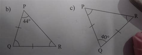 Find the remaining angles in each of the following triangles - Brainly.in
