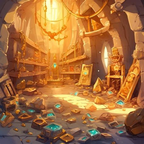 Great treasure in the dungeon illustration | Premium AI-generated image