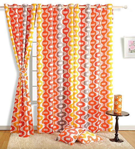 Buy Swayam Premium Printed Geometric Eyelet Polyester Window Curtain ...