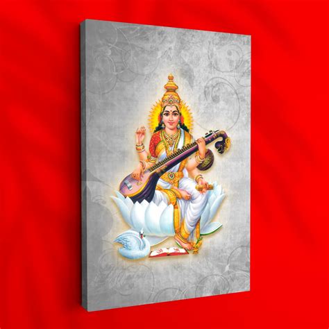 Ritwika's Wood Wall Art Of Goddess Saraswati Ma Religious - Gallery ...