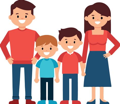 Loving family with two sons, warm cartoon illustration 48039646 Vector Art at Vecteezy
