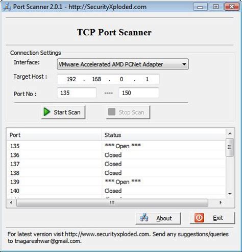 Poort scanner - Advanced Port scanner (Windows)