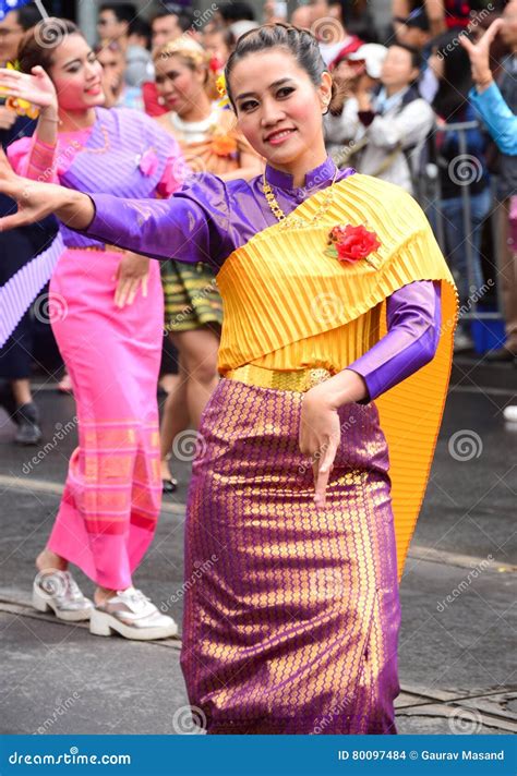 Traditional Thai chut thai editorial stock image. Image of clothing ...
