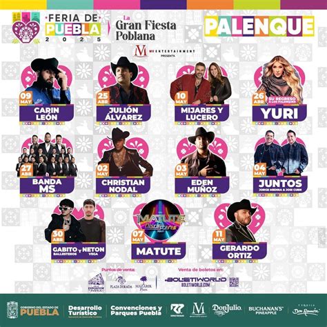 Feria de Puebla 2025: cartelera de artistas del 1 al 7 de mayo - AS México