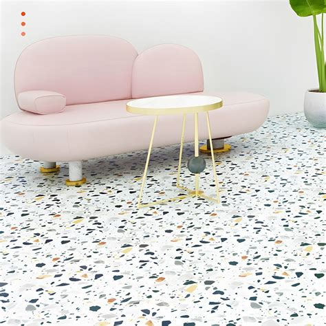 Vinyl Flooring Floral Print Square PVC Indoor Vinyl Flooring - 161.4 sq ...