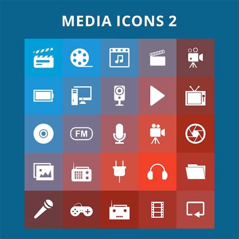 Media icons set | Free Vector