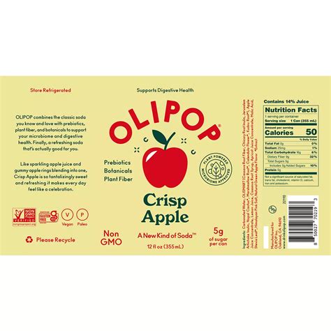 Olipop Prebiotic Soda - Crisp Apple - Keep Chilled - Shop Soda at H-E-B
