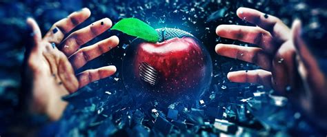 Download wallpaper 2560x1080 hand, apple, battle, background dual wide ...