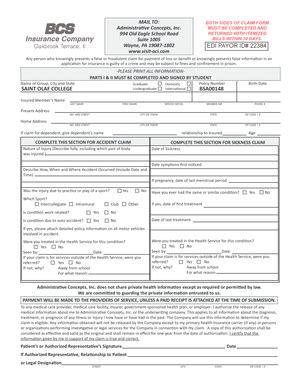 Insurance Claim Form - Blank Fillable Template | Fill Out, Print ...