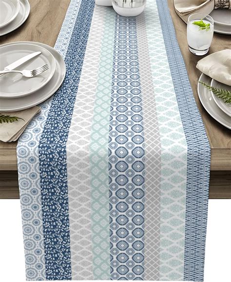 Amazon.com: Boho Table Runner Geometric Striped Tribal Table Runners ...