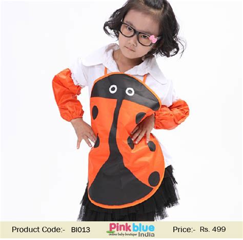 Gorgeous Orange Waterproof Ladybug Apron for Kids