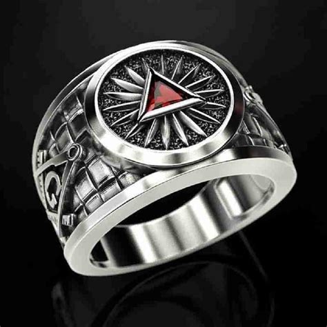 Masonic Ring for Men, Crystal Triangle Masonic India | Ubuy
