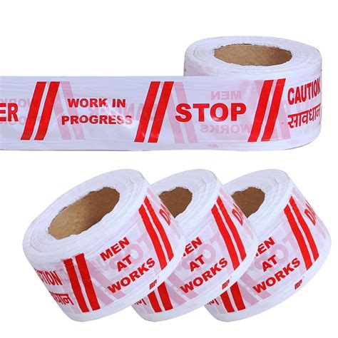SINGHAL Caution Tape Roll 200 Meter 3” Inch Red and White, Barricade ...