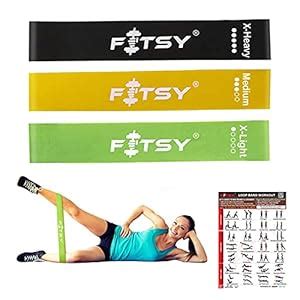 Fitsy Exercise Resistance Loop Bands, 12Inch, Set of 3 Premium ...