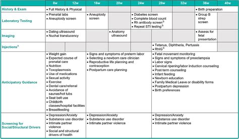 Prenatal Visit Schedule