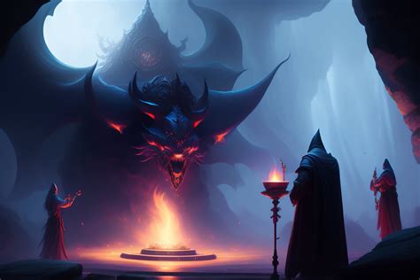 Lexica - Establishing shot of an epic demonic summoning ritual ...