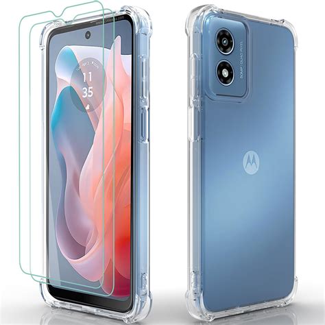 Amazon.com: for Moto G Play 2024 Case: Clear with 2pcs Screen Protector ...