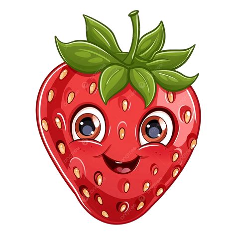 Strawberry Fruit Cartoon Cute Face, Fruit, Cartoon, Strawberry PNG ...