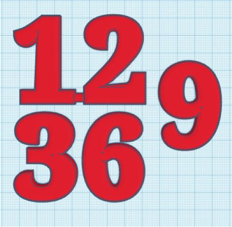 Image result for 1 Inch Clock Numbers