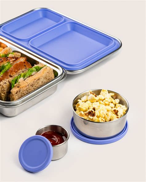 Leakproof Lilac Snack Container Set - Perfect for Snacks and Dips ...