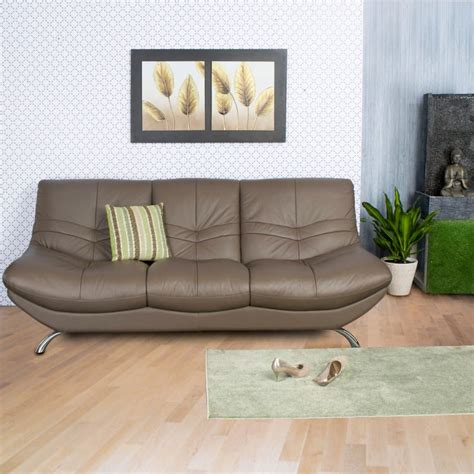 Buy Residence Half Leather 3-Seater Sofa - Brown from Home Centre at ...