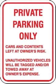 Private Parking Only - Cars and Contents Left at Owner's Risk PVC ...