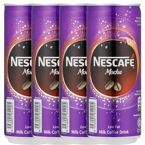 Nescafe Mocha Low Fat Milk Coffee Drink, 240 ml, 4 Pack, Purple ...